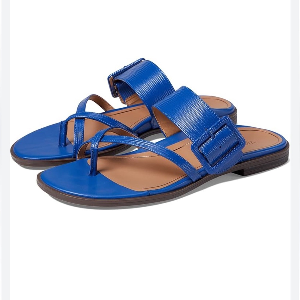 Vionic Julep Leather Sandals in Classic Blue Women’s Size 10